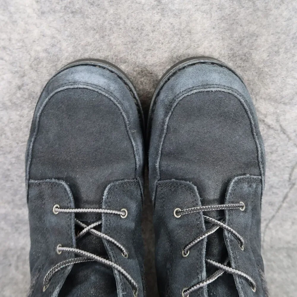 Ugg Shoes Kids 6 Boots Leather Winter Orin Wool Lace Up Black Comfort Casual Mid